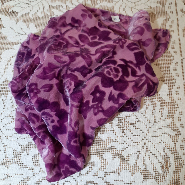 purple burn out velvet scarf