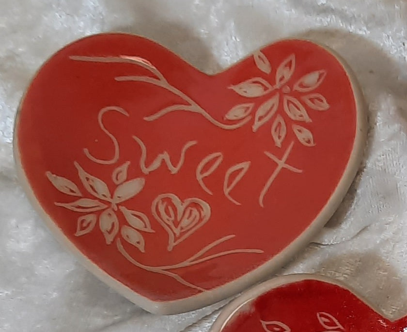 ceramic heart dish "sweet "